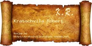 Kratochvila Róbert névjegykártya